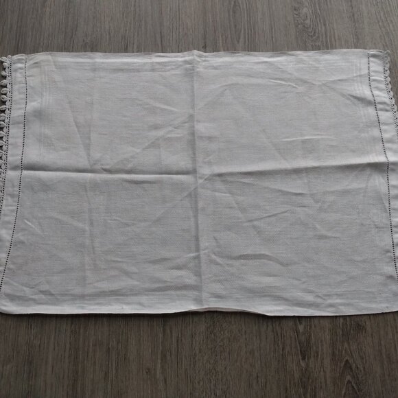 Vintage Crochet Trimmed Tea Towel Kitchen Dining Napkin - Picture 9 of 10